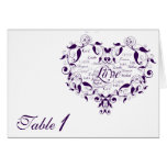 Love in Any Language in Purple Table Number card