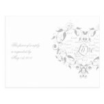 Love in Any Language in Silver RSVP Postcard
