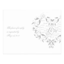 Love in Any Language in Silver RSVP Postcard