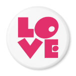 LOVE in Big Pink Letters Refrigerator Magnet