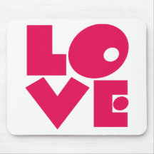 LOVE in Big Pink Letters Mouse Pad