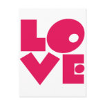 LOVE in Big Pink Letters postcards