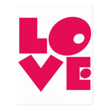 LOVE in Big Pink Letters Postcard