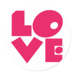 LOVE in Big Pink Letters Sticker