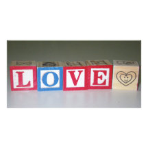LOVE in blocks Photo Card