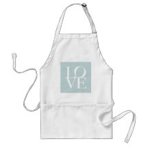 Love in Duck Egg Blue Apron