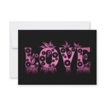 Love ( in flowers font ) personalized invitation