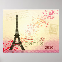 Love in Paris Eiffel Tower Posters