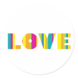 Love in Stripes Round Stickers