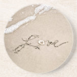 Love in the Sand Beach Coasters