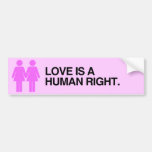 LOVE IS A HUMAN RIGHT.png Bumper Stickers