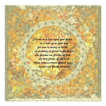 Love is Flame Poem Autumn Fire Wedding Invite