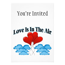 Love Is In The Air Heart Balloons Invitations