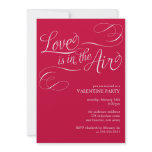 "Love is in the Air" Stylish Valentines Day Party invitations