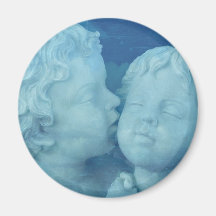 Love is in the Air, Vintage Stone Angels Kissing Magnet