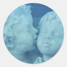 Love is in the Air, Vintage Stone Angels Kissing Sticker