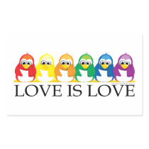 Love Is Love: Penguins Rectangular Stickers