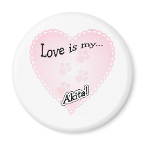 Love is My Akita - Magnet