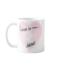 Love is My Akita Mugs