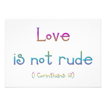 "Love is not rude" Personalized Announcement