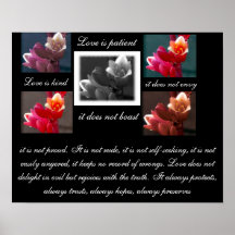 Love is patient love is kind with flowers print
