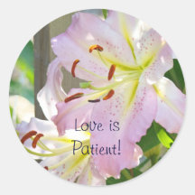 Love is Patient! magnet gifts Lily Flowers Floral Stickers