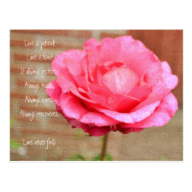 Love is Patient Rose Postcard