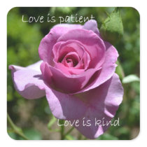 Love is Patient Square Stickers
