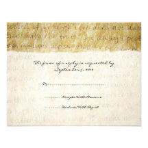 Love is Patient Vintage Wedding RSVP Custom Invites