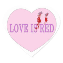 Love Is Red Heart Stickers