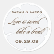 Love is Sweet Sand dollar sticker