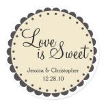 Love is Sweet - Scalloped Edge - Personlize stickers