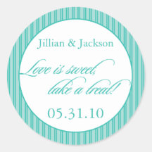 Love is Sweet Sticker in Aqua