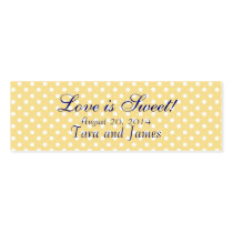 Love is Sweet Yellow Dots Wedding Favour Tag Cards
