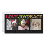 Love Joy Peace woodblock black Christmas greeting