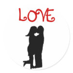 Love Kiss Silhouette Valentine's Day Sticker