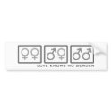 Love Knows No Gender bumper stickers