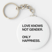 LOVE KNOWS NOT GENDER. ONLY HAPPINESS KEY CHAIN