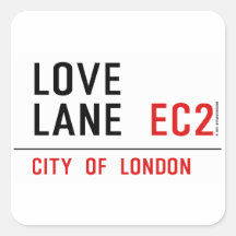 Love Lane Square Sticker