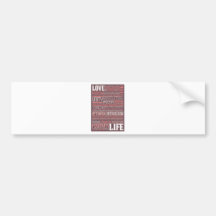 'Love Life' Inspiring & Motivating Products (Red) Bumper Sticker