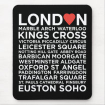 Love Lond♥n - Places Mousemat - Dark mousepads