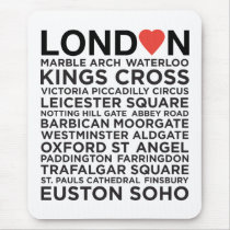 Love Lond♥n - Places Mousemat - Light mousepads