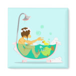 Love Machine Takes a Bath Refrigerator Magnet