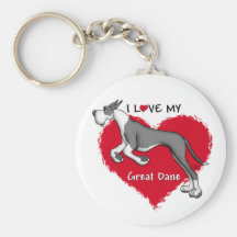 Love Mantle Great Dane Key Chain