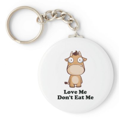 Love Me Don't Eat Me Cow Design Key Chain by HandsomeDevil