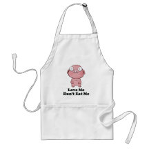 Love Me Don't Eat Me Pig Design Aprons