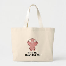 Love Me Don't Eat Me Pig Design Canvas Bags