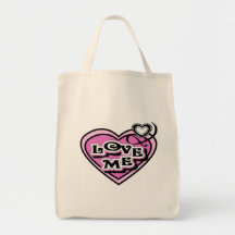 Love Me Heart Tshirts and Gifts Tote Bags