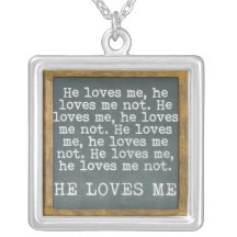 love me love me not chalkboard sentiment personalized necklace