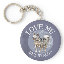 Love me, love my Akita Keychain